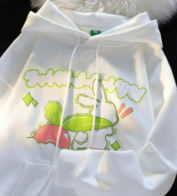 Women's Hooded Sweatshirt with Fun Letter Print