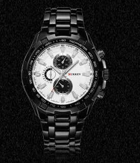 Men's Quartz Watch with Steel Band and Stylish Design