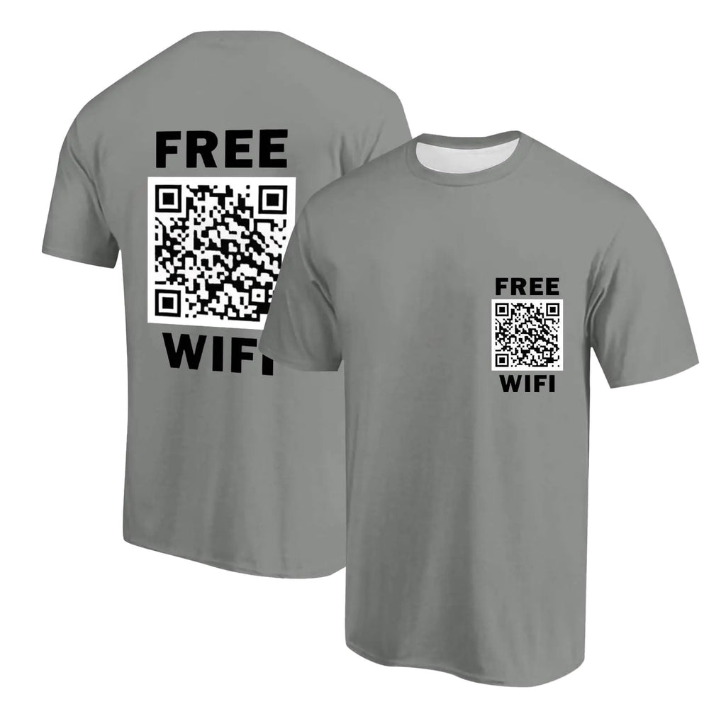 Dark Gray Fu Qr Code Shirts for Men Funny Fuck You Tee Shirt Couples Friends Matching Costumes Rick Roll Tshirt for Adult Today Today On Clearance