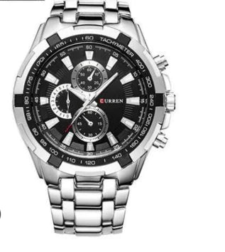 Men's Quartz Watch with Steel Band and Stylish Design