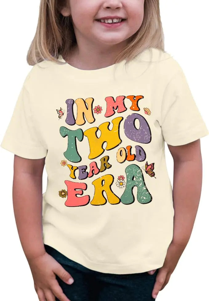 in My Two Year Old Shirt Toddler Second Birthday Shirts Two Year Old Tshirt 2nd Birthday Baby Girl Boy Outfits Apricot