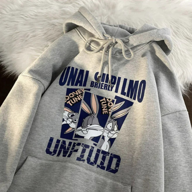 Women's Hooded Sweatshirt with Fun Letter Print