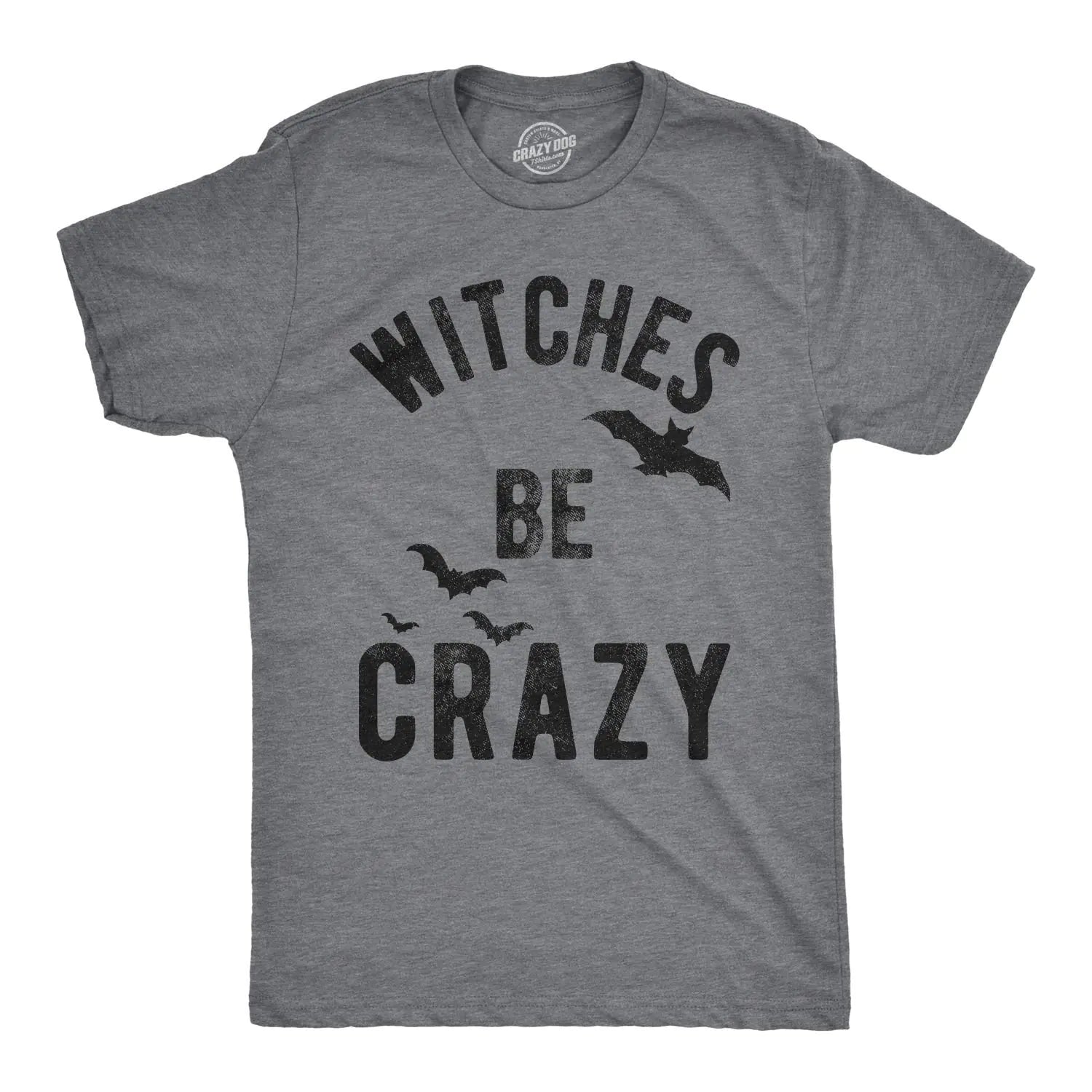 Mens Witches Be Crazy Tshirt Halloween Funny Party Tee for Guys Mens Funny T Shirts Halloween T Shirt for Men Novelty Tees for Men Dark Grey XXL
