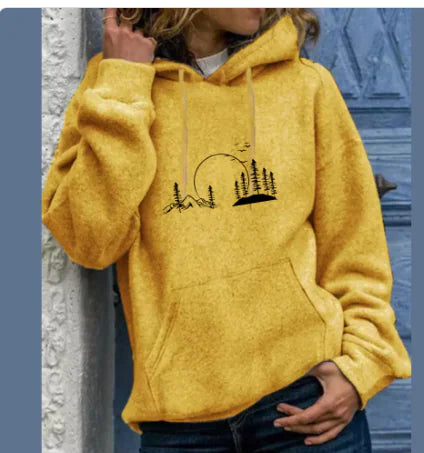 Hooded Solid Color Versatile Loose Youth Hoodie