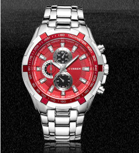 Men's Quartz Watch with Steel Band and Stylish Design