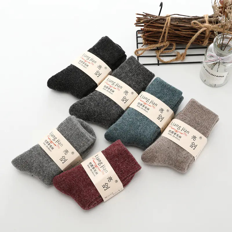 Wool Socks, Rabbit Hair Socks, Fleece Cashmere Socks