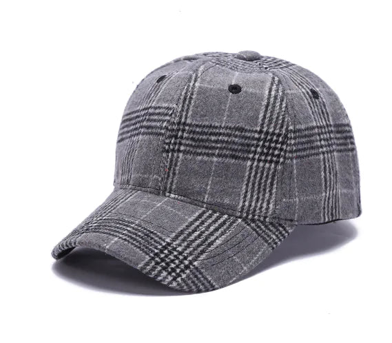 Retro Cantton Cap - Stylish Checkered Baseball Hat (One)