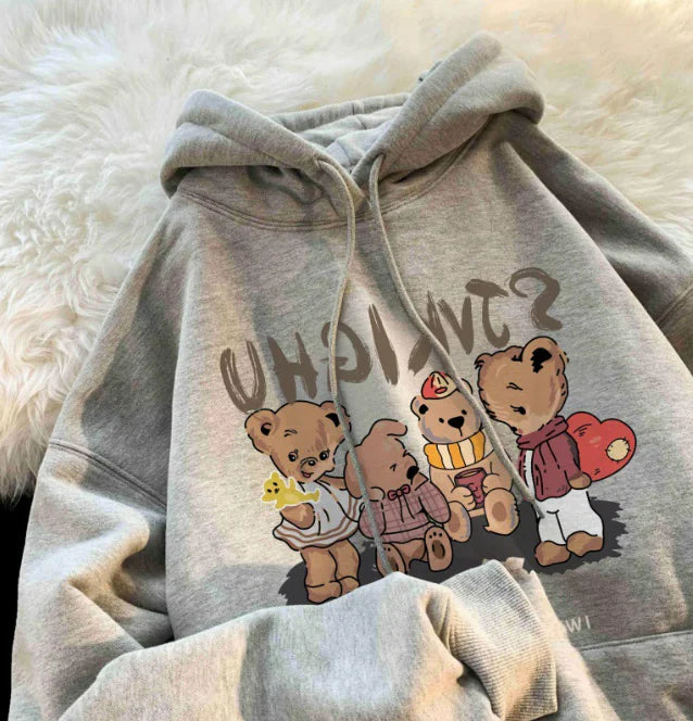 Women's Hooded Sweatshirt with Fun Letter Print