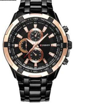 Men's Quartz Watch with Steel Band and Stylish Design