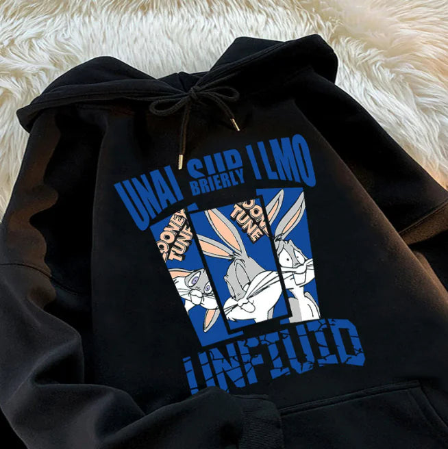 Women's Hooded Sweatshirt with Fun Letter Print