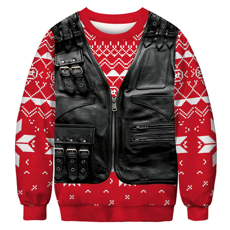 Men's 3D Christmas Reindeer Digital Print Hoodie