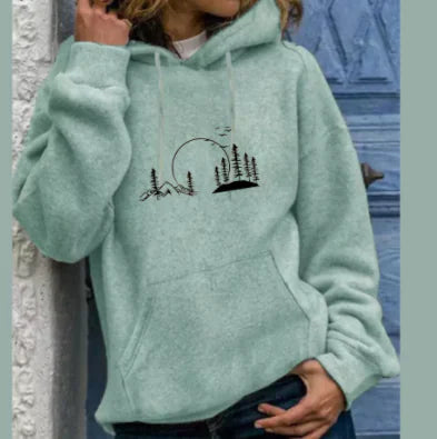 Hooded Solid Color Versatile Loose Youth Hoodie