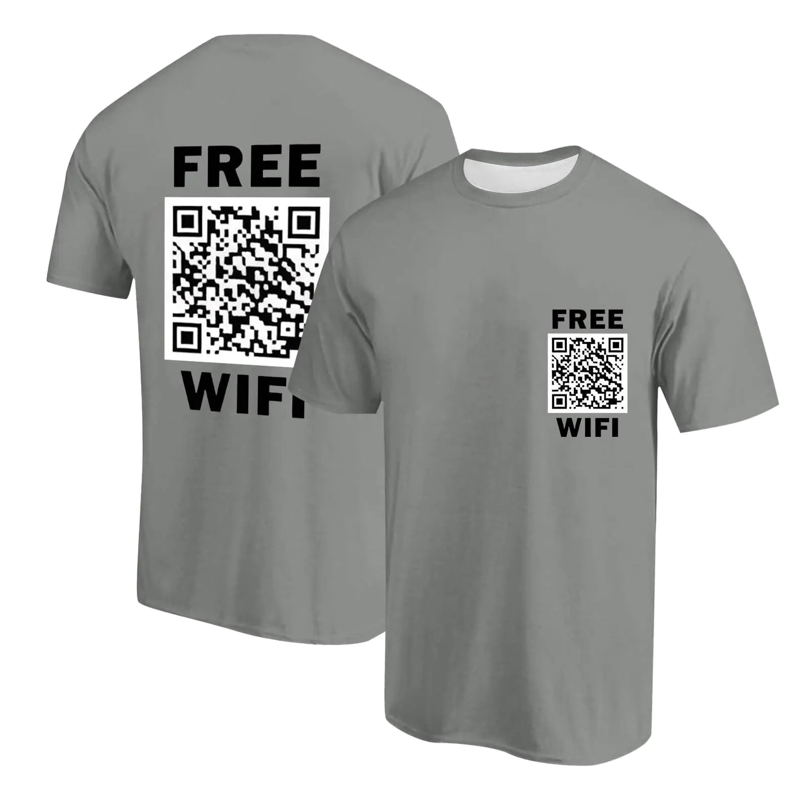 Dark Gray Fu Qr Code Shirts for Men Funny Fuck You Tee Shirt Couples Friends Matching Costumes Rick Roll Tshirt for Adult Today Today On Clearance