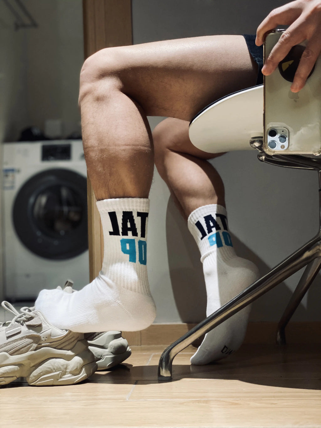 Men's Solid Color Dress Socks, Casual Sports Mid-Calf Socks